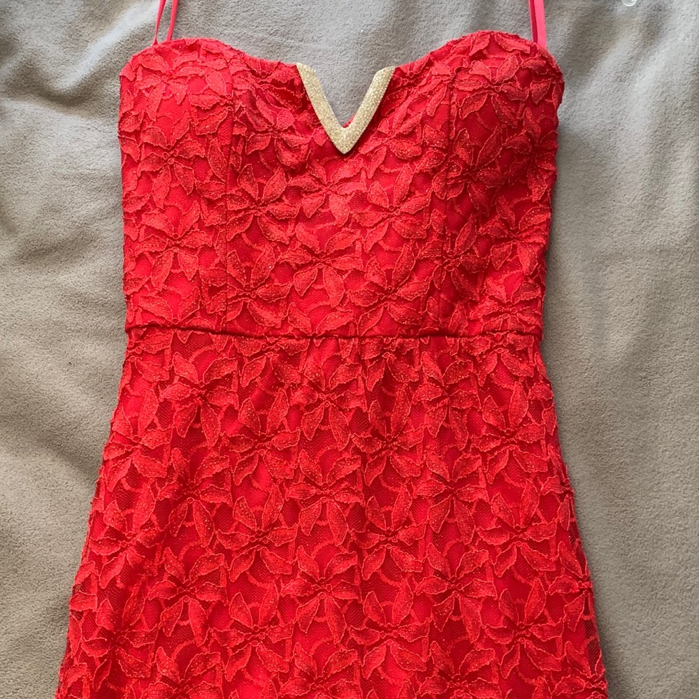 NEVER WORN Red Sparkly Tight Dress